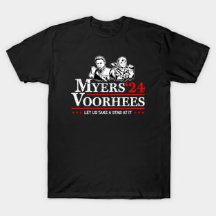 Myers Voorhees 24 For President - Michael Myers Jason Voorhees 2024 T-Shirt